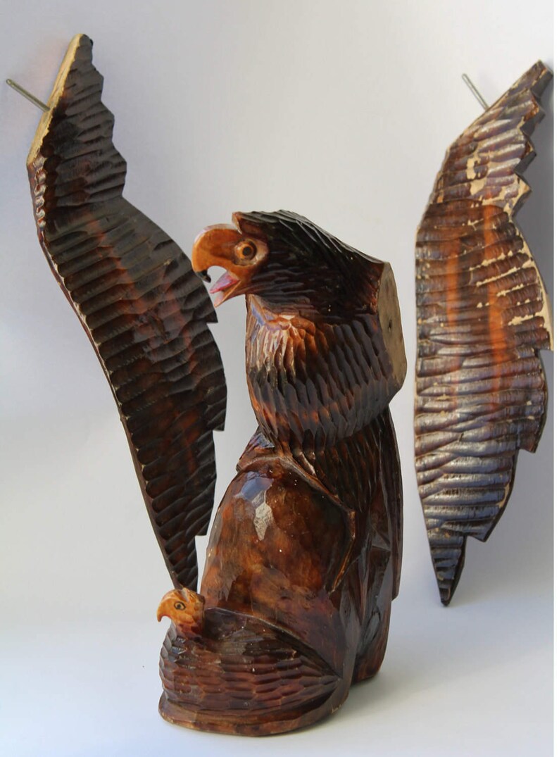 Venta Gran águila de madera tallada a mano soviética | Etsy