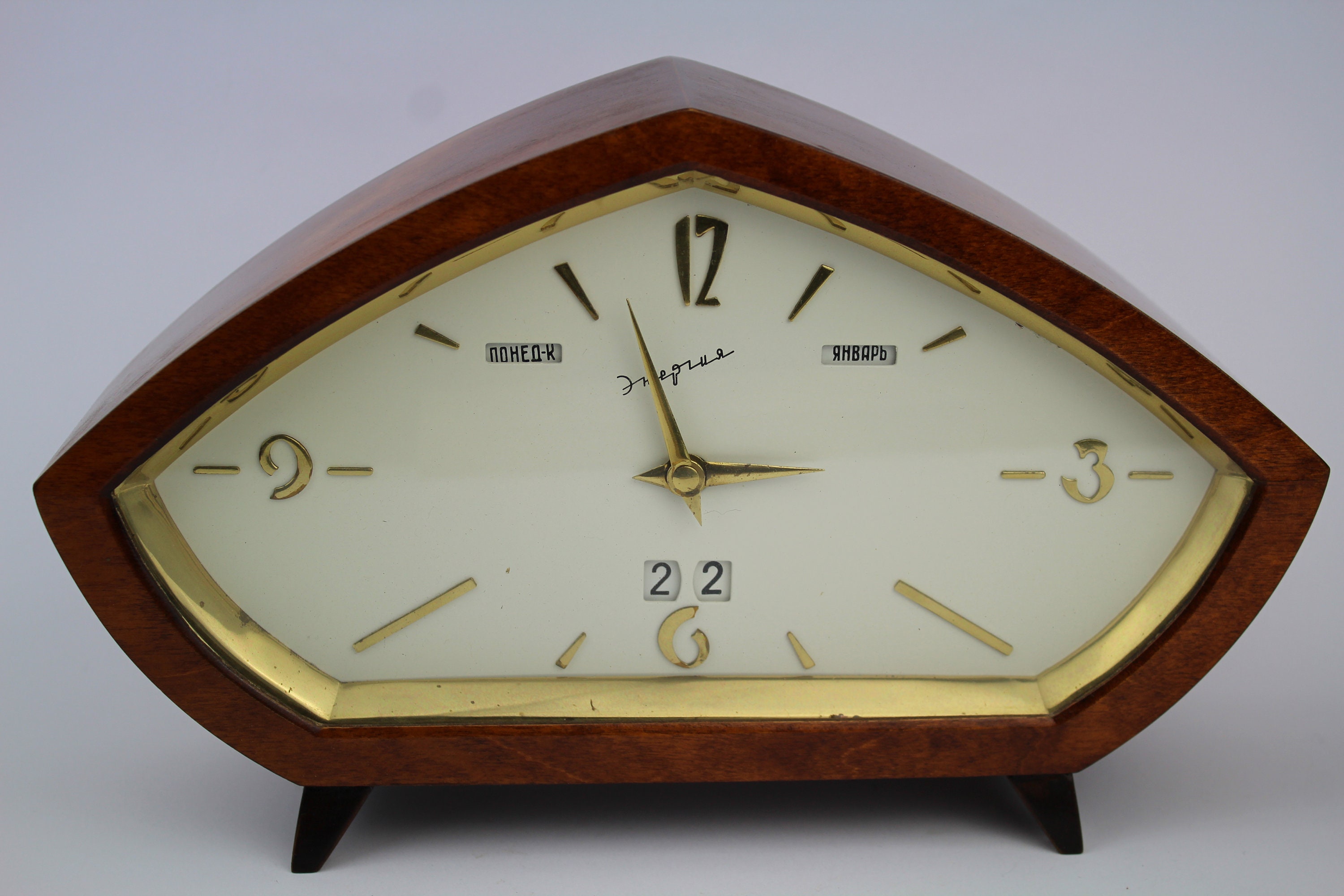 Communist Clock Very Rare Electromechanical Clock Energy. Vintage Desk Clock ...