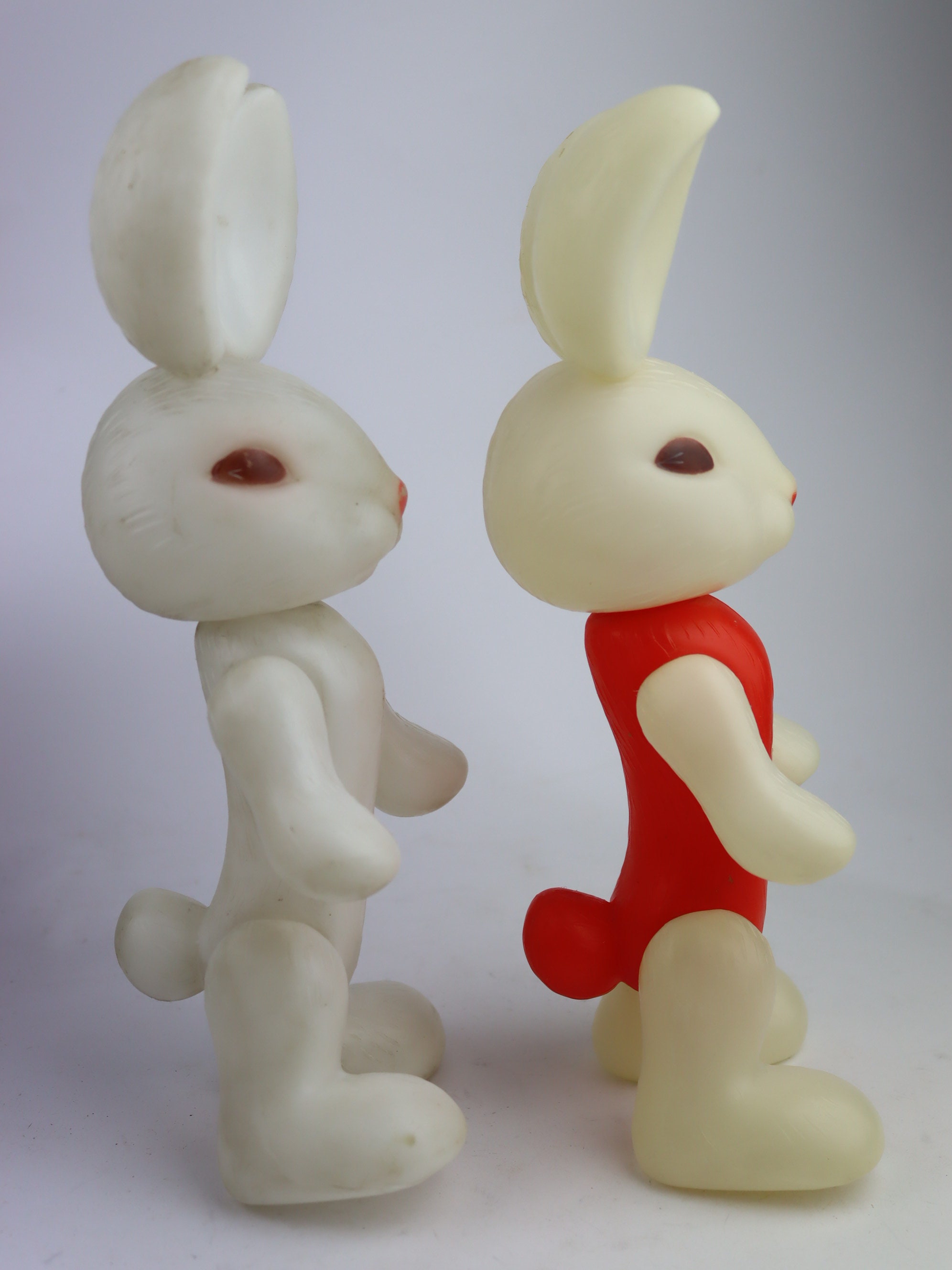 Cute Duet of Soviet Plastic Bunnies, Soviet Vintage Toy, Ussr Doll ...