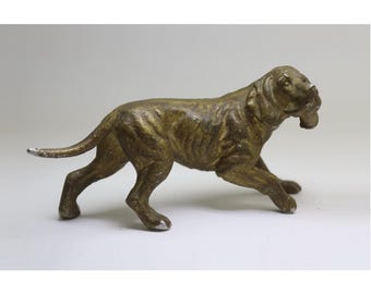 Rare soviet metal hunting dog, old figurine, vintage statue hunting dog, home dog, setter dog, antique decor, ussr figurine, dog statuette