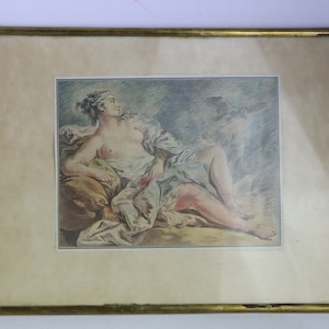 Vintage image L.Bonnet &quot;Venus&quot; (with Boucher) pencil manner. pencil style. Pencil Drawing picture. Print. Pencil Drawing. Handmade