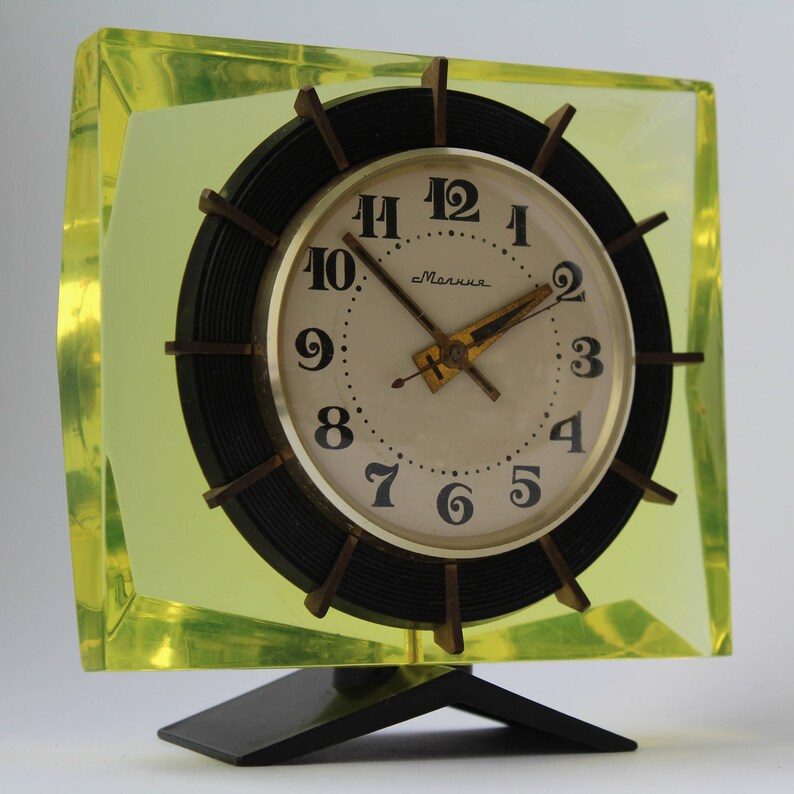 Soviet mantel clock Molnija. Molnija table clock. Desk clock Etsy
