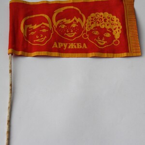 Soviet flag Friendship, Soviet toothpick flag, Vintage flag, Soviet Union USSR symbol ,Friendship, Drugba, communist propaganda collectible image 3