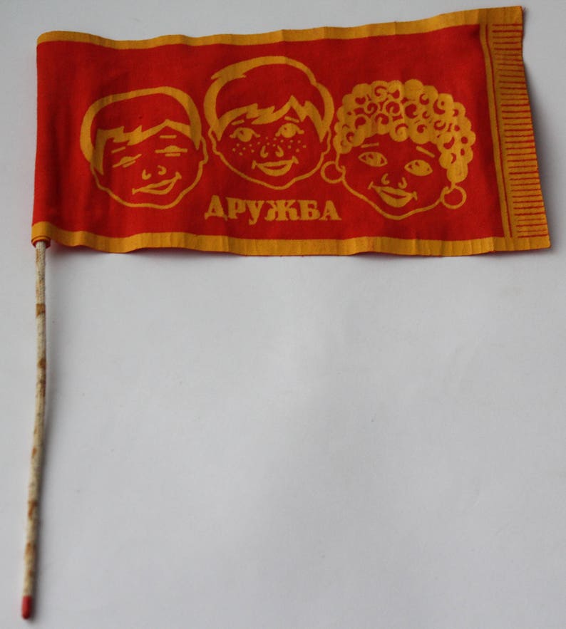 Soviet flag Friendship, Soviet toothpick flag, Vintage flag, Soviet Union USSR symbol ,Friendship, Drugba, communist propaganda collectible image 3