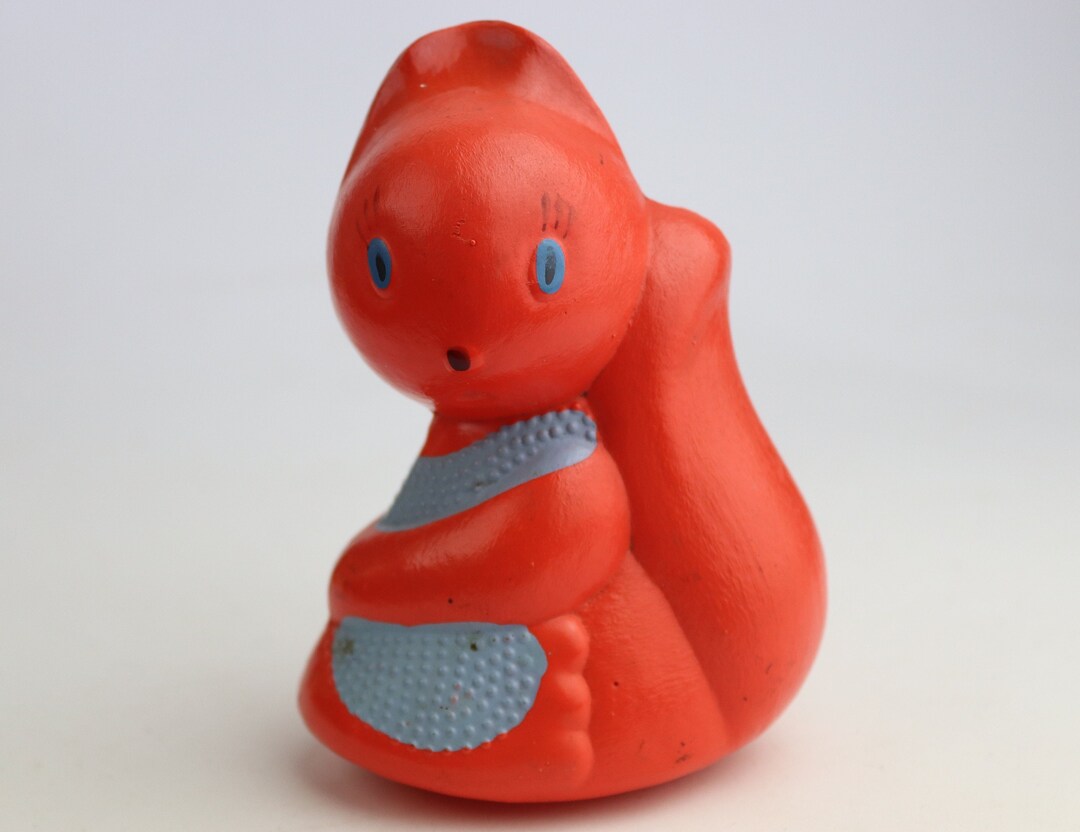 Soveit Rattle 13 Cm Soviet Celluloid Squirrel Rattle Toy, Vintage Beanbag Toy ...