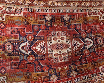275x145cm Extra Large Vintage East German Plush Rug, Mid-Century GDR Velvet Tapestry, Large Boho Carpet