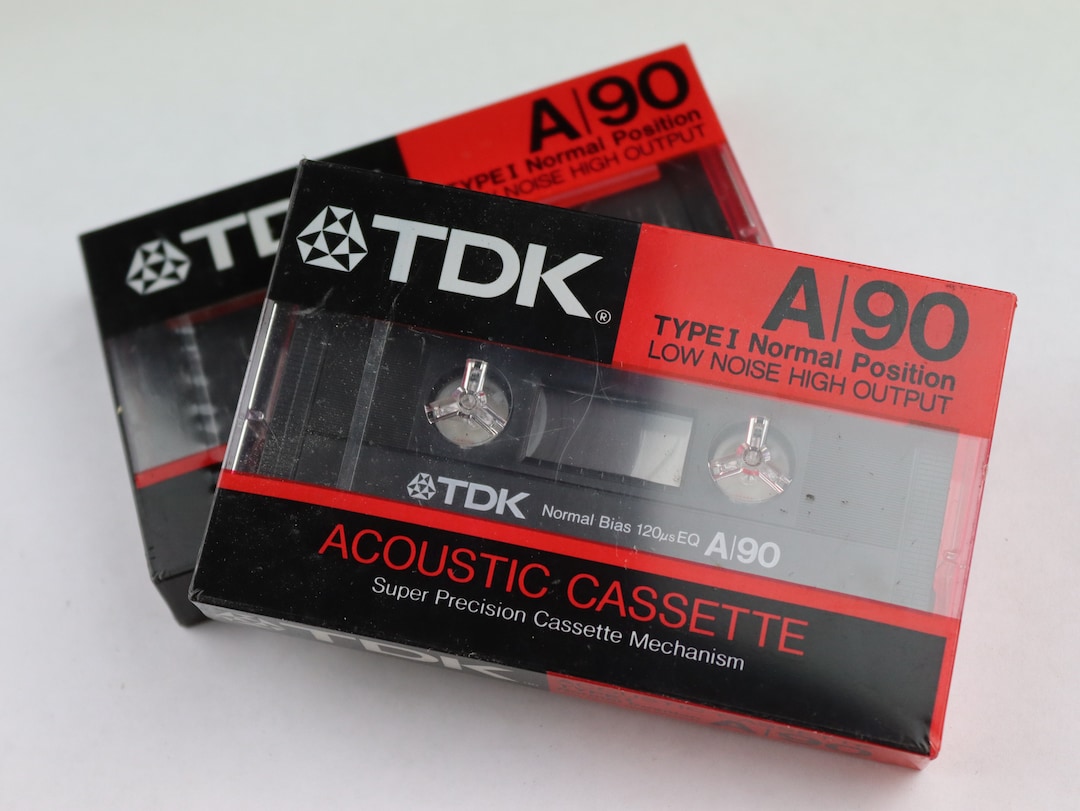 新しいオーディオ カセット テープ TDK A90 のペア、ビンテージ