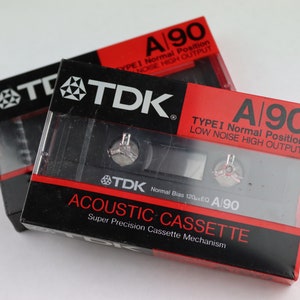 Pair of NEW Audio Cassettes Tape TDK A90, Vintage Cassette, Sealed TDK, Improved Cassette Tapes,Blank Cassette Tapes, Luxembourg,gift idea