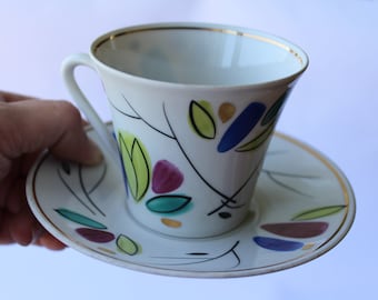 Soviet coffee set for 2 persons , Soviet tea set, Soviet Porcelain service, Vintage Porcelain tea coffee set, cup, tea, tableware,gift idea