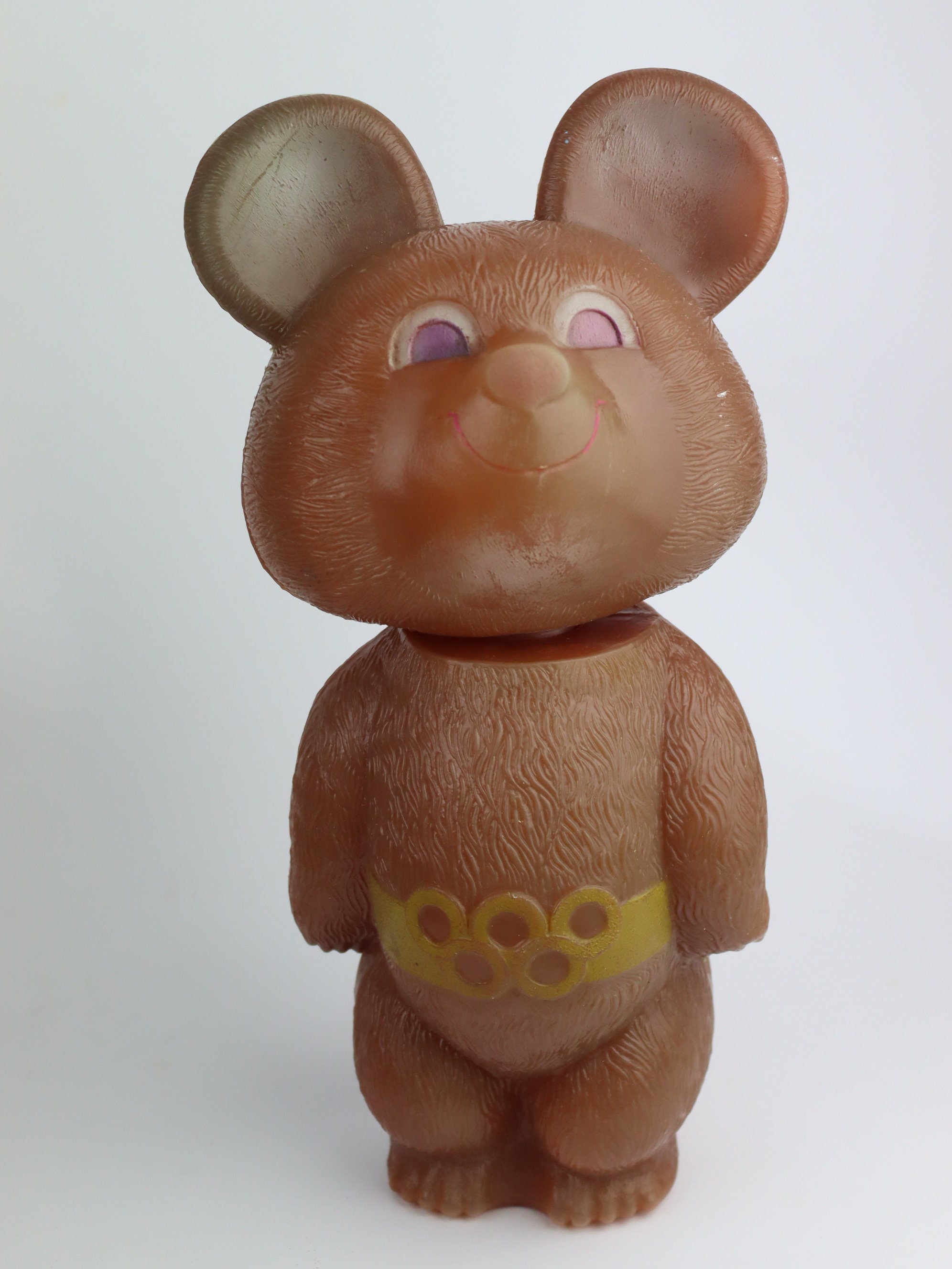 28 cm 珍しい大型ソビエトプラスチックオリンピッククマ、ソビエト