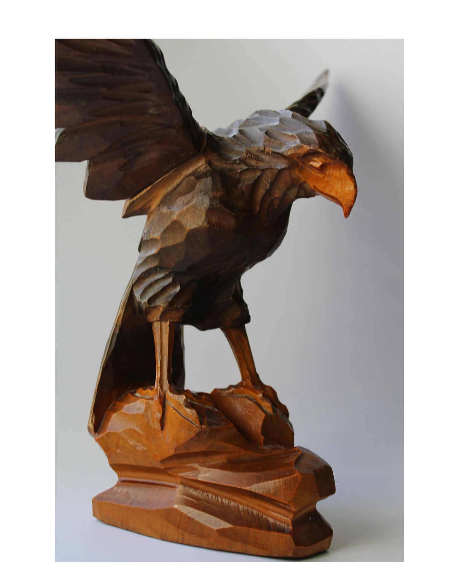 Big Soviet Hand Carved Wooden Eagle Eagle Hand Made Wood Etsy
