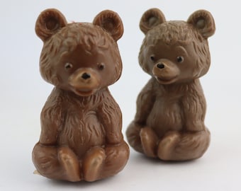 8 cm Duet of soviet plastic bears, soviet toy, vintage toy,  bear, plastic usse doll, bear trample, beby bear, tradition, couple bears, pair