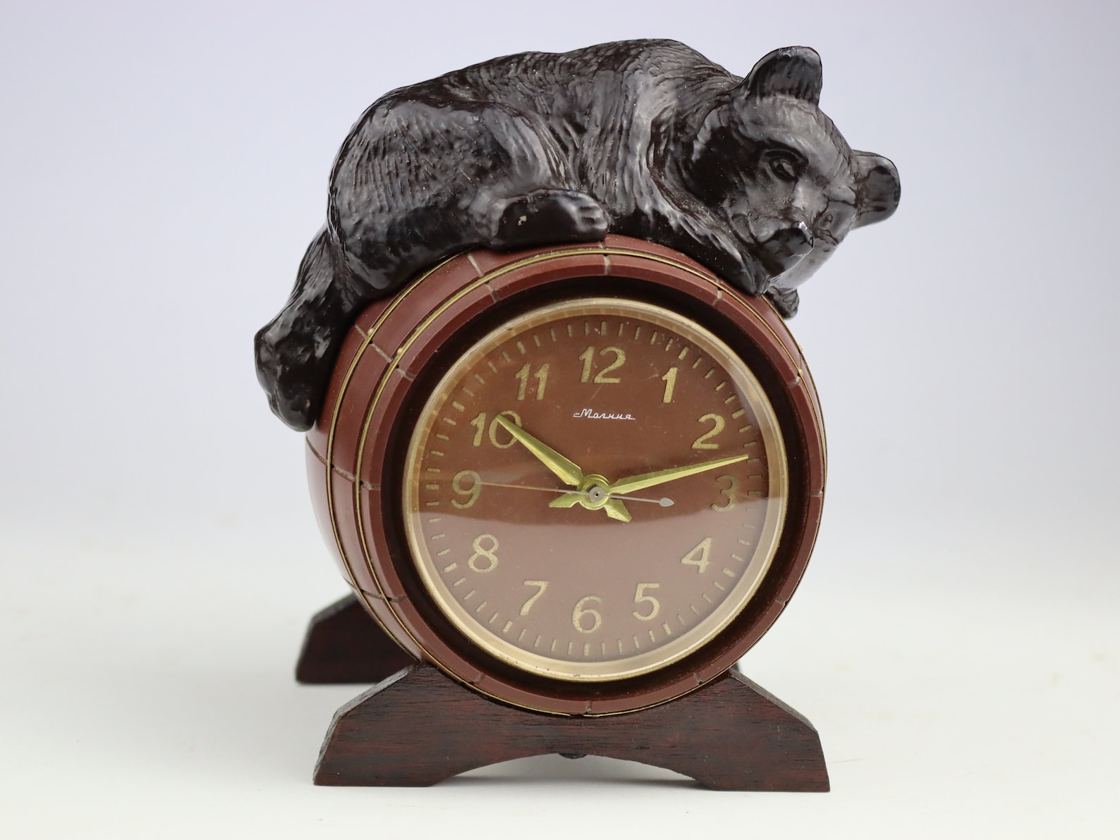 Soviet Mantel Clock Bear. Molnija Table Clock. Desk Clock Etsy