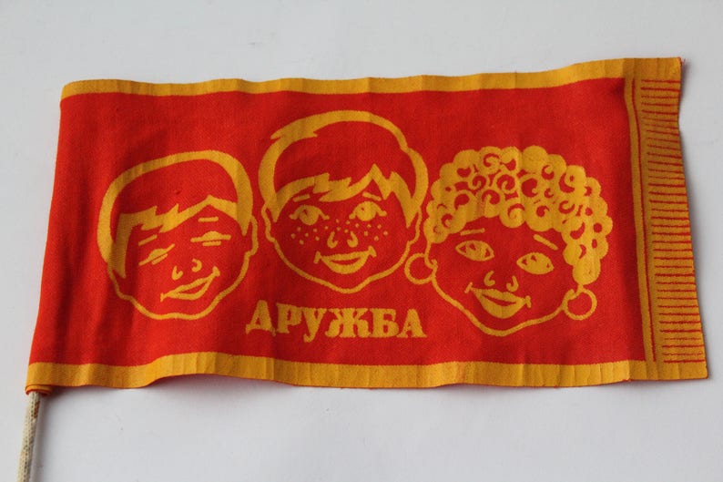 Soviet flag Friendship, Soviet toothpick flag, Vintage flag, Soviet Union USSR symbol ,Friendship, Drugba, communist propaganda collectible image 2