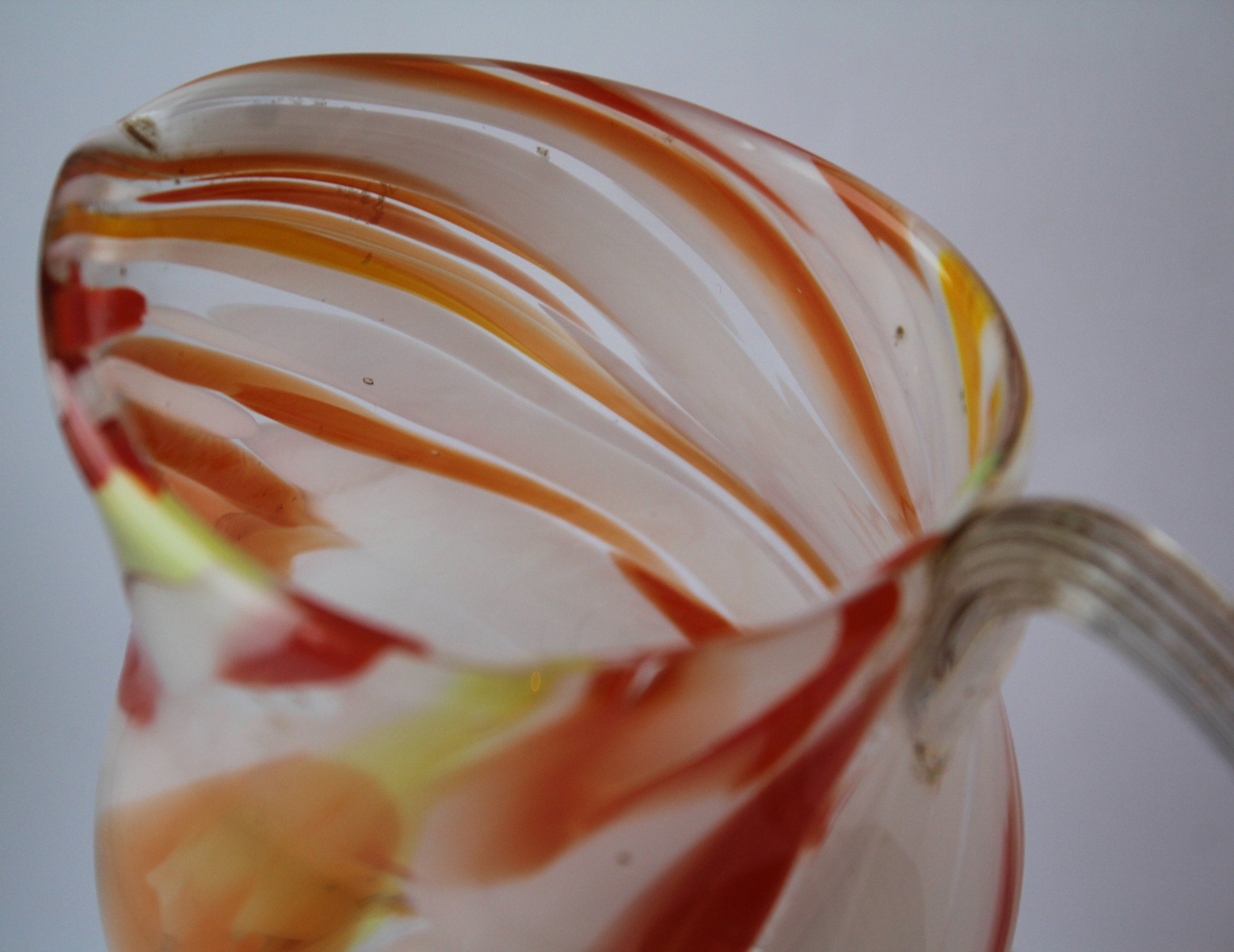 Soviet Glass Pitcher, Colored Glass Jug, Juice Jug, Tableware, Soviet ...