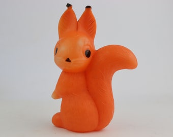 15 cm Soviet plastic squirrel toy, squirrel baby toy, squirrel, vintage squirrel, ussr quality toy for baby, bright positive squirrel