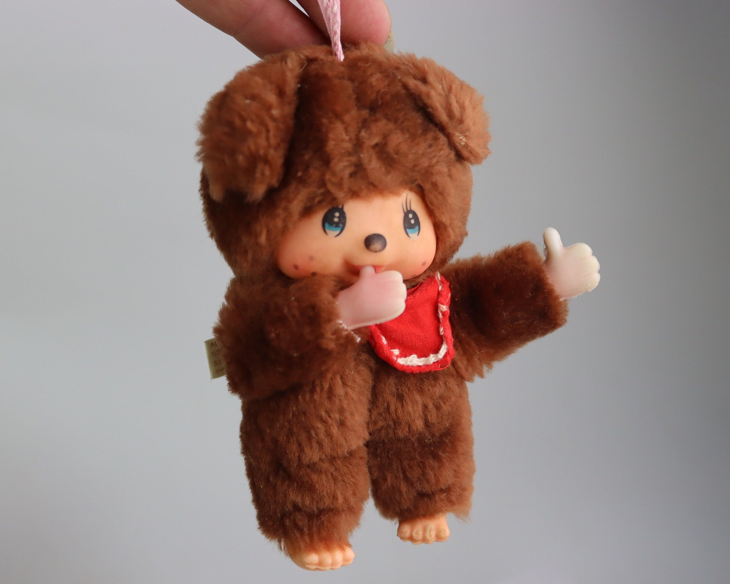 12 Cm Vintage Rubber Face Bear Sucking Thumb, Monkey Monchhichi