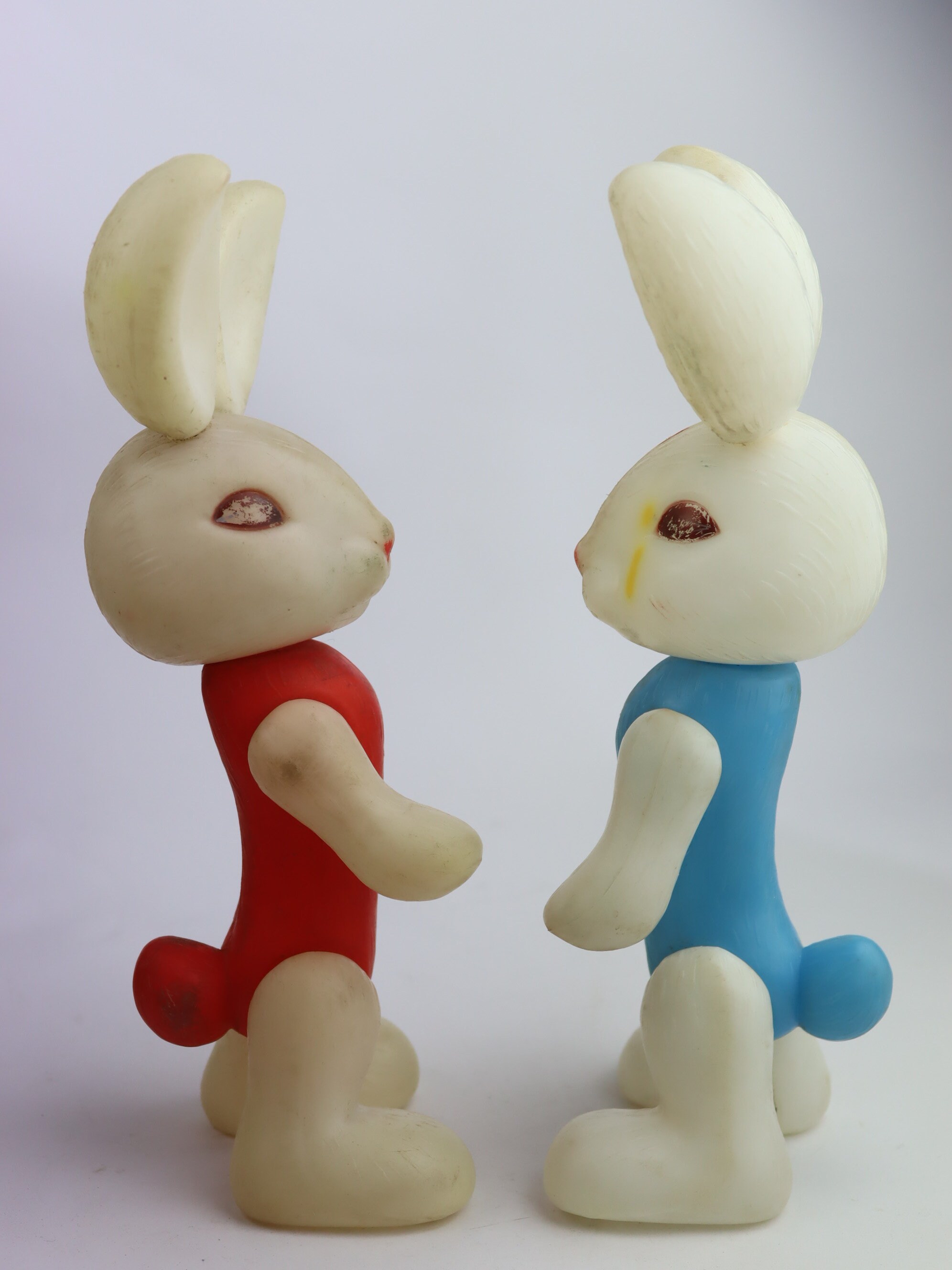 Cute Duet of Soviet Plastic Bunnies, Soviet Vintage Toy, Ussr Doll ...