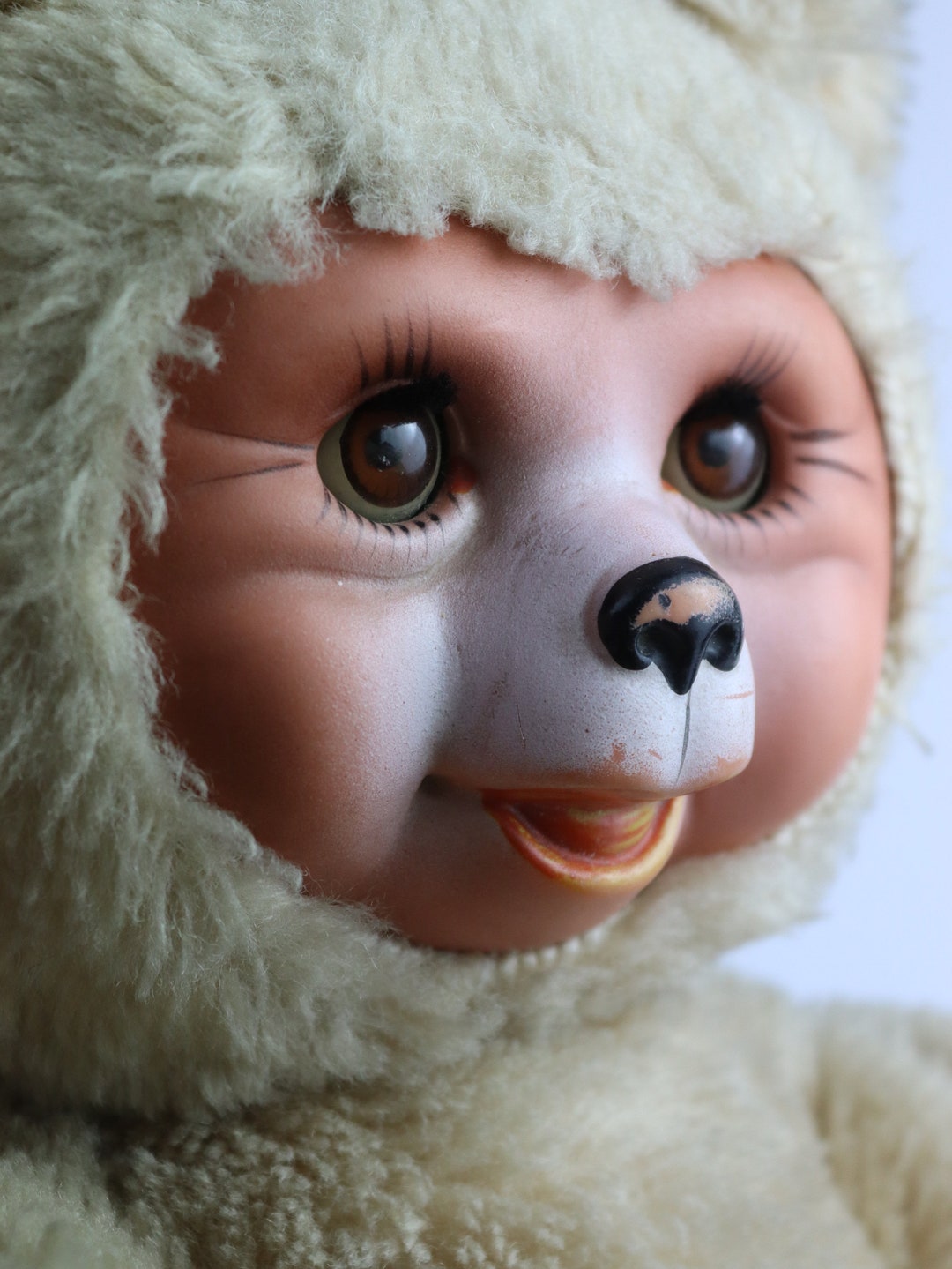 Vintage Rubber Face Toy Bear, Rubber Face Toy, DDR Toy, Gdr Vintage Rubber Face Toy Bear, Rubber Face Toy, DDR Toy, Gdr