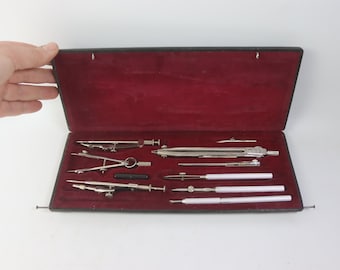 Vintage Kinex 213 Drafting Set — 1960-1970s Czechoslovakia Drawing Tools — Rare Engineering Kit
