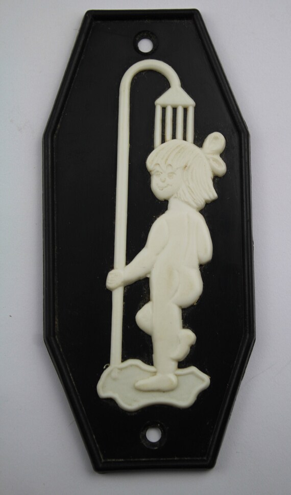 Soviet Bathroom Door Sign, Vintage Door Sign, Plastic Door Decor
