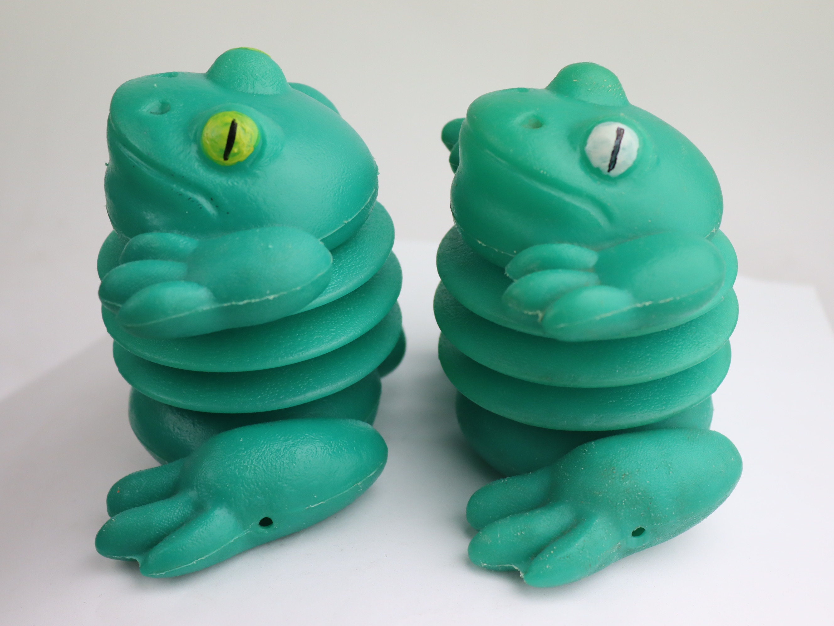 10 Cm Very Rare Duet of Soviet Plastic Toys Baby Frog With