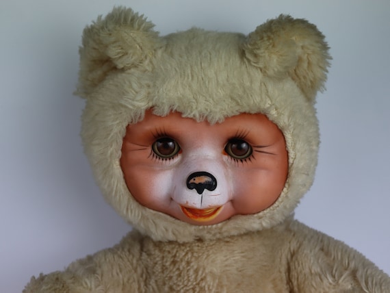 Teddy bear with sales plastic face