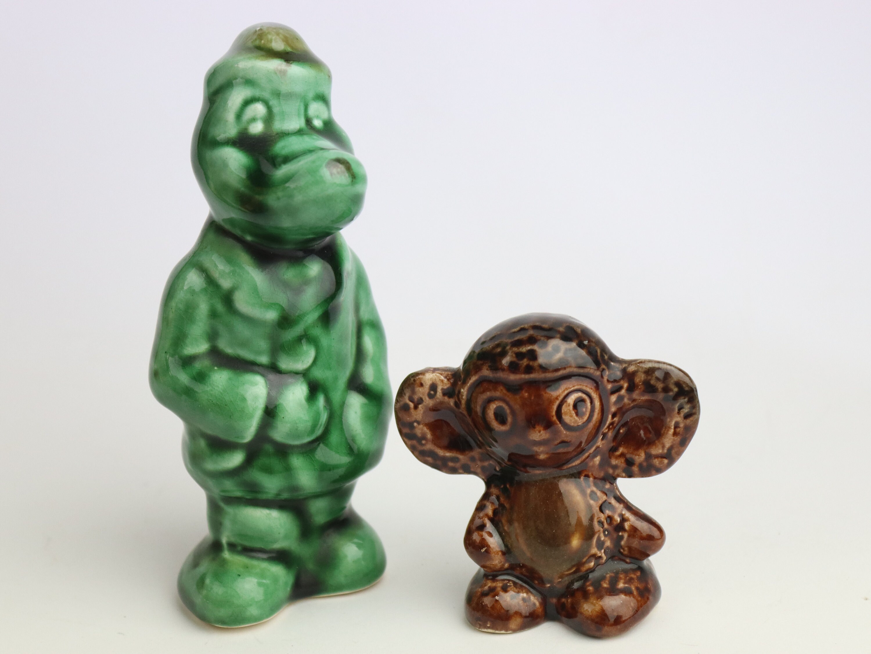 Soviet Ceramic Cheburashka and Crocodile Gena, Figurine