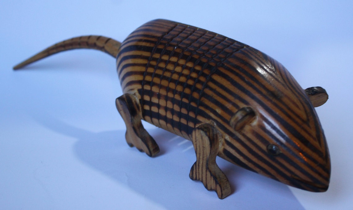 Vintage Hand Carved Wooden rat rat Hand Made Flexible toy Etsy