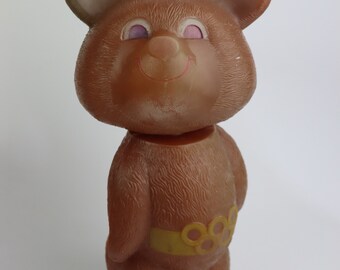 28 cm 珍しい大型ソビエトプラスチックオリンピッククマ、ソビエト