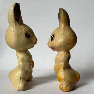 16 cm Linda familia de conejitos vintage, niña, niño, bebé, trío de animales de goma soviéticos, juguete vintage, muñeca ussr, marido y mujer, conejito, juguete ruso imagen 4