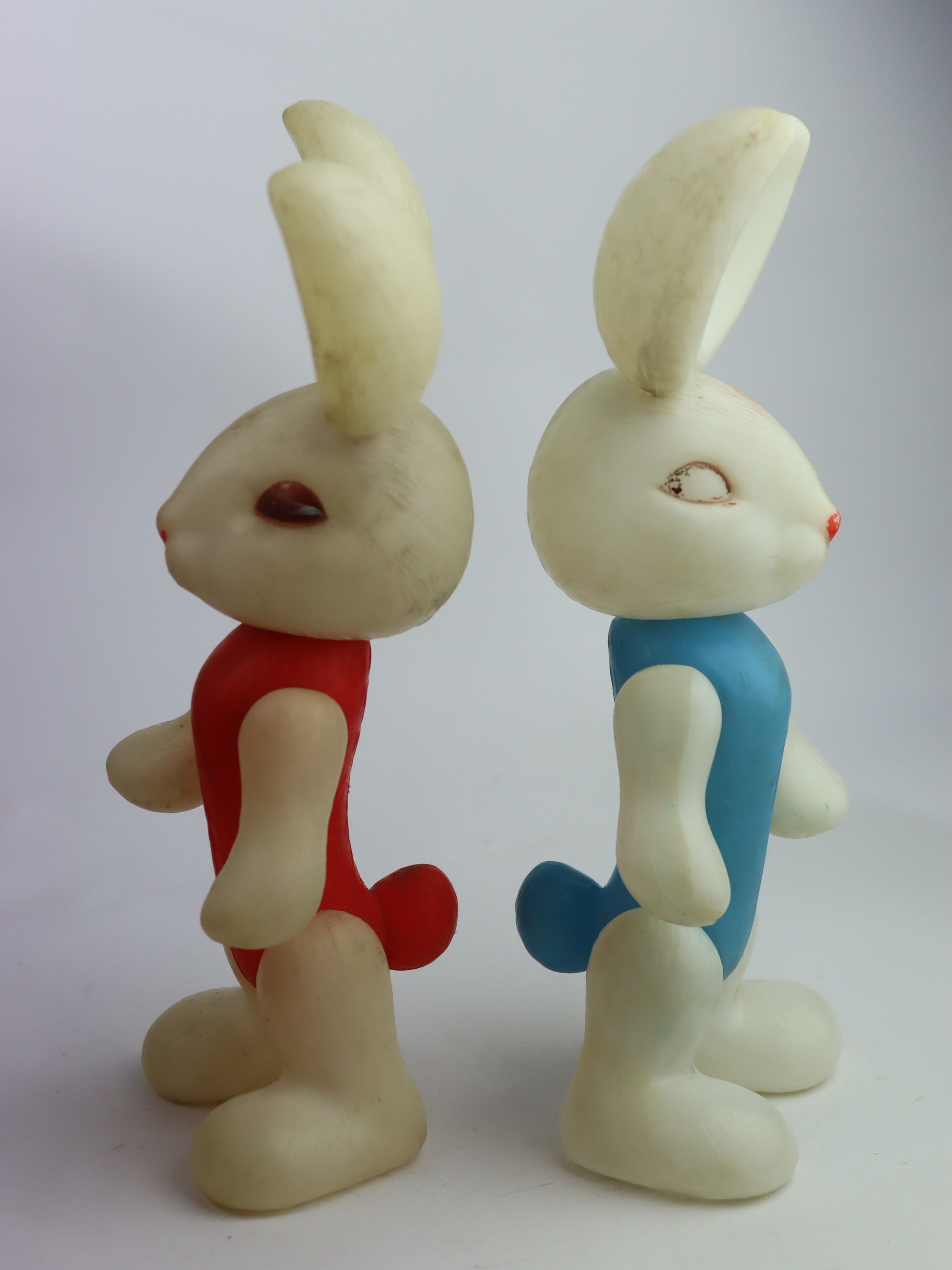 Cute Duet of Soviet Plastic Bunnies, Soviet Vintage Toy, Ussr Doll ...