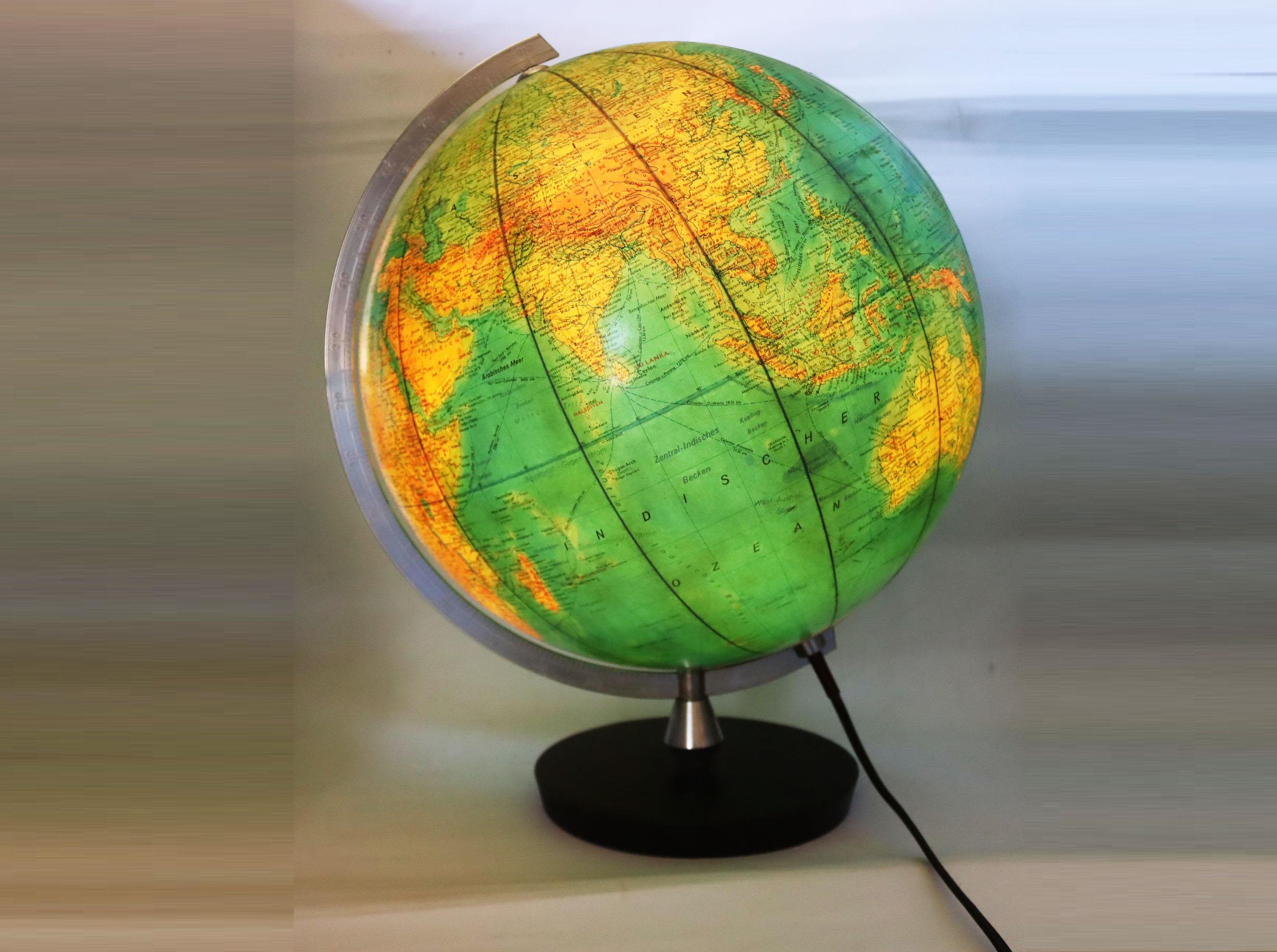 Vintage Globe NightLight JRO Wechselbild, jro wechselbild globus, West Germany vintage,  Night Light, hame decor, lamp, space, world map