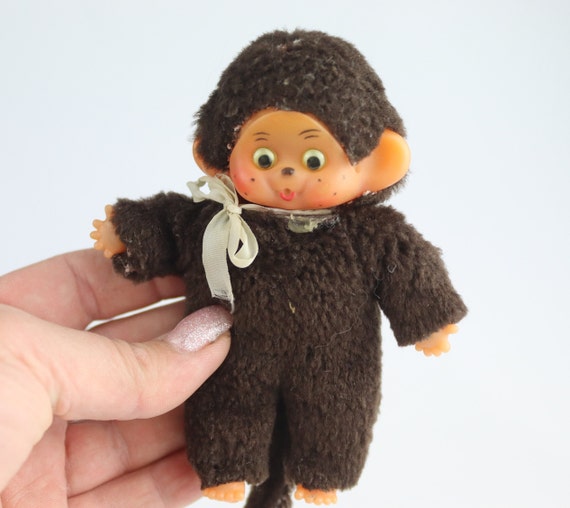 12 Cm Vintage Monkey Monchhichi Sekiguchi With Movable Eyes