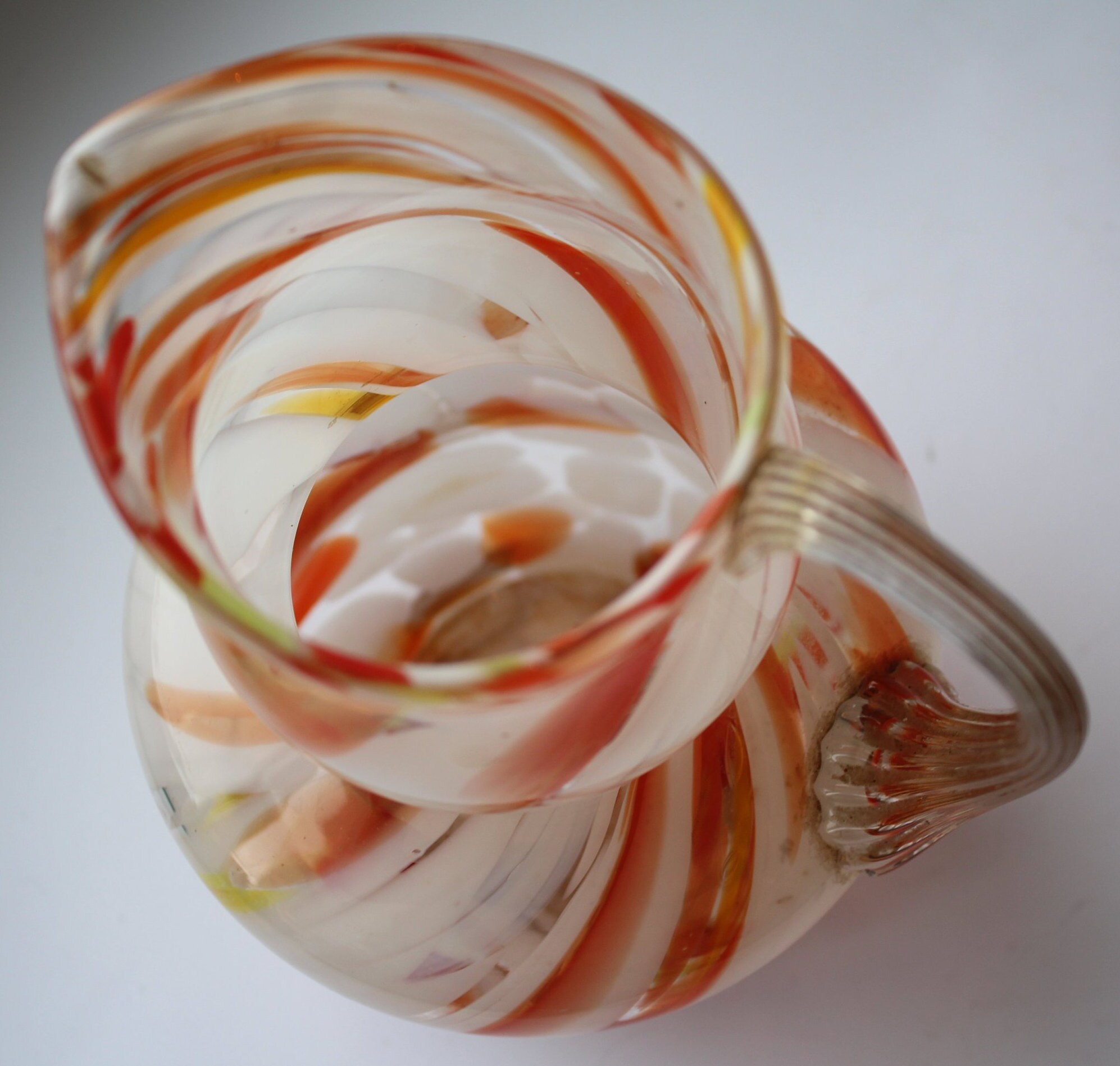 Soviet Glass Pitcher, Colored Glass Jug, Juice Jug, Tableware, Soviet ...
