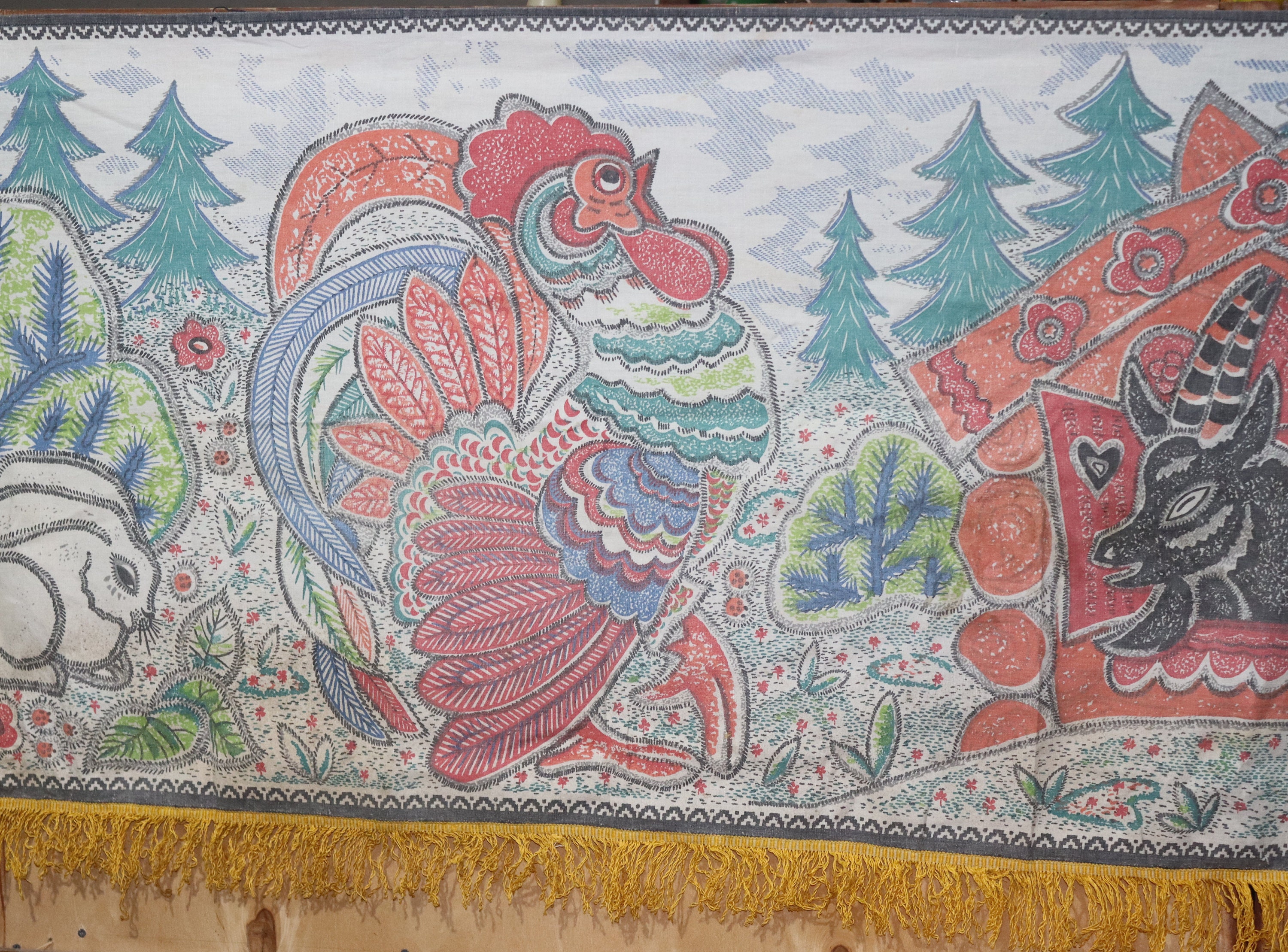 Rare Soviet Wall Cotton Carpet Goat Dereza, Cotton Tapestry Carpet ...