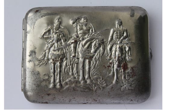 Soviet Cigarette Case 3 Bogatyrs. Vintage Cigarette Case USSR. Metal Cigarette  Case USSR. Tobacco Box. Card Holder,gift Idea,christmas Gift