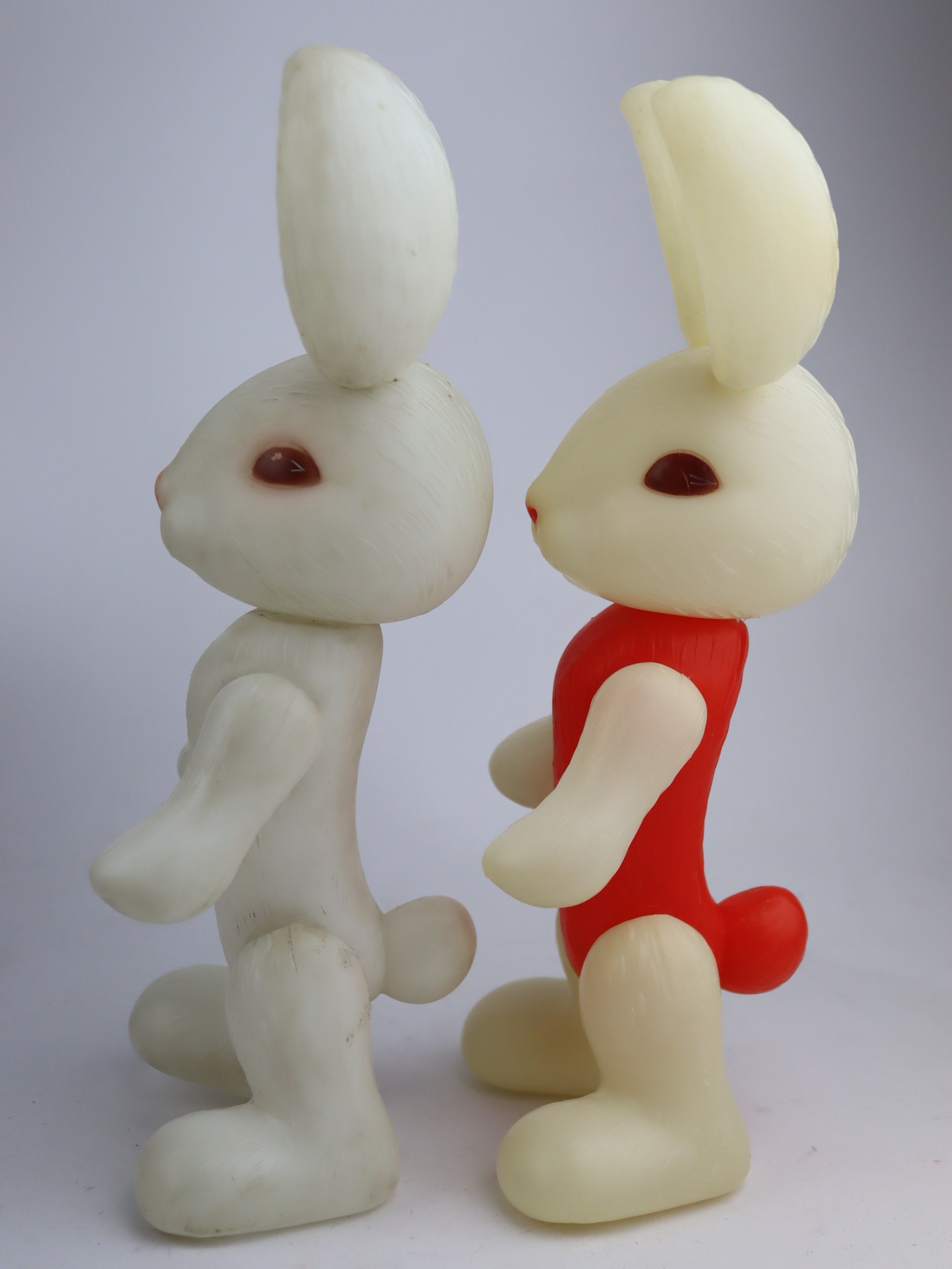 Cute Duet of Soviet Plastic Bunnies, Soviet Vintage Toy, Ussr Doll ...