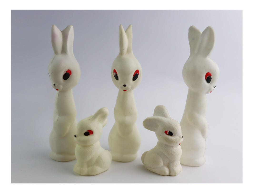 Sweet Five Rare Soviet Collectible Plastic Toys Bunny, Vintage Russian ...