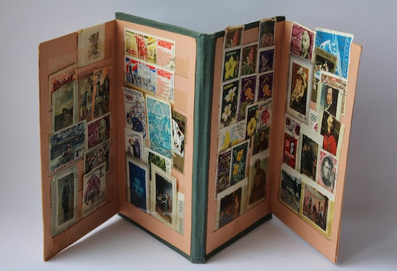 Soviet Postage Stamp Collecting Album, Vintage Soviet Stamp Book  display picture 1