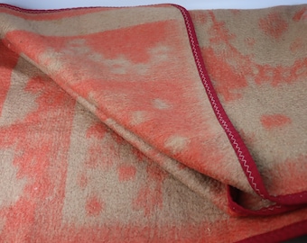 145x100 cm Vintage wool blanket, ussr coverlet, vintage heavy covering, retro soviet woolen coverlid, winter wrap, Ukrainian blanket on coat