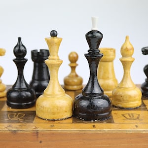Ajedrez soviético. Ajedrez soviético de madera. Juego de ajedrez de torneo antiguo. Ajedrez de madera. Ajedrez de gran maestro. Idea de regalo. Ajedrez antiguo. Ajedrez con peso