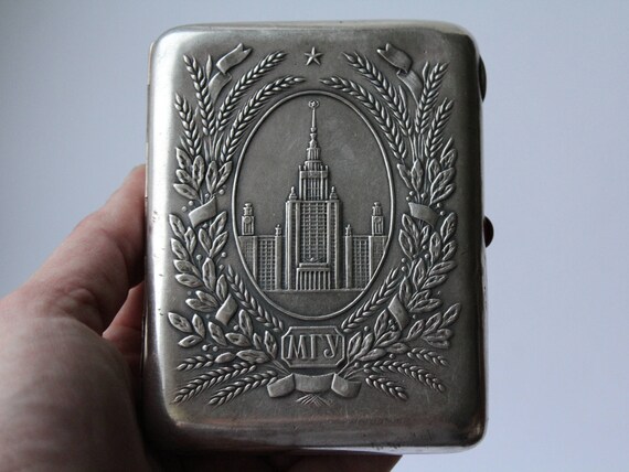 Soviet Melchior Cigarette Case Moscow. German Silv