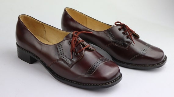 Nieuwe vintage leren schoenen gemaakt in cebo - Etsy België
