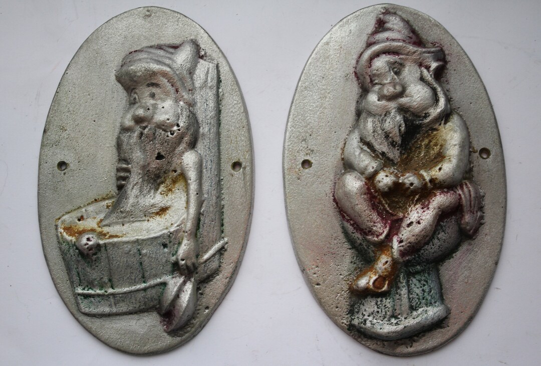 Rare Set of 2 Soviet Door Signs Gnom, Bathroom Toilet Door Sign
