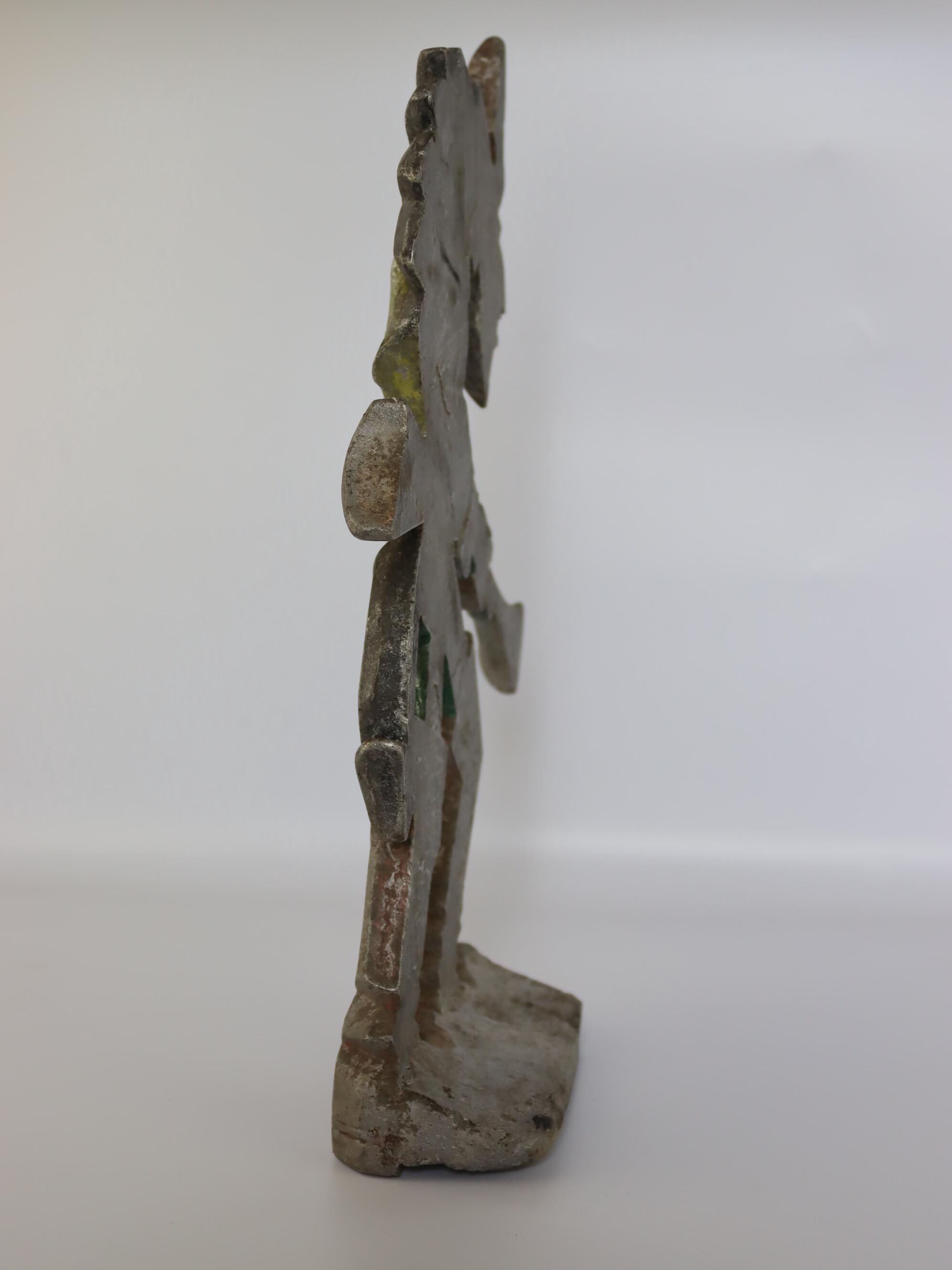 35 cm ヴィンテージ ソビエト 悪魔の置物、ライフルを持った希少金属