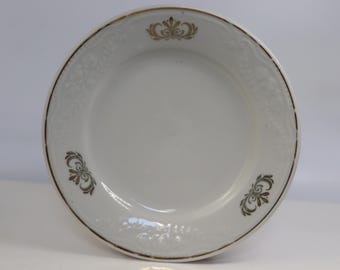2 pcs Vintage Porcelain Dessert Plates 1970s, Soviet White Embossed Side Plate 17.5 cm, Ukrainian Vintage Tableware, Bread Plate
