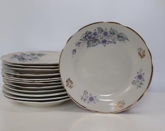 Vintage Korosten Porcelain Dessert Plate 1970s, Soviet Floral Side Plate 17.3 cm, Ukrainian Vintage Tableware, Bread Plate