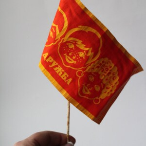 Soviet flag Friendship, Soviet toothpick flag, Vintage flag, Soviet Union USSR symbol ,Friendship, Drugba, communist propaganda collectible image 1