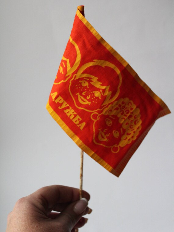 Soviet flag Friendship, Soviet toothpick flag, Vintage flag, Soviet Union USSR symbol ,Friendship, Drugba, communist propaganda collectible